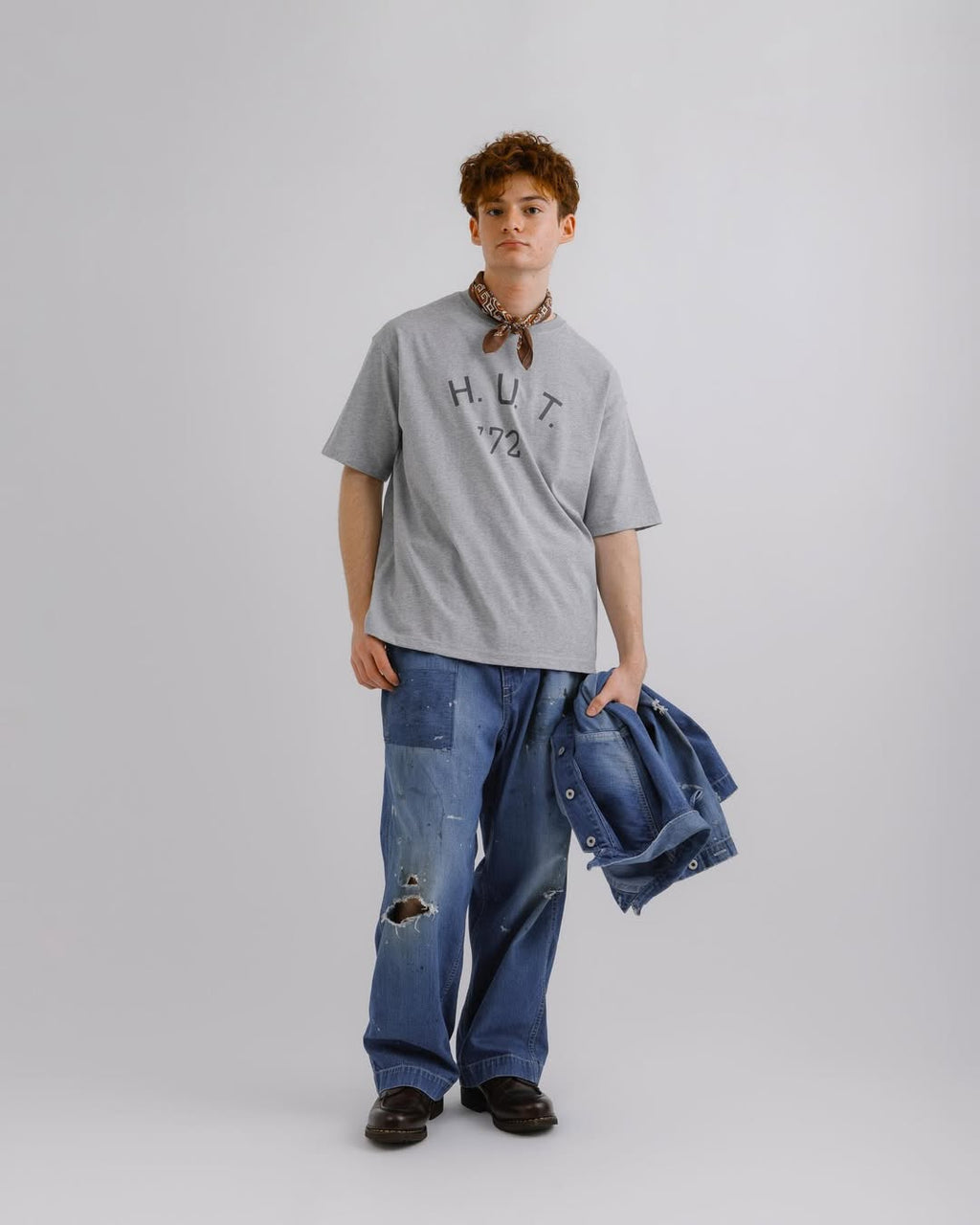 【H.UNIT ColdBeer別注】Denim fatigue pants (Customize)