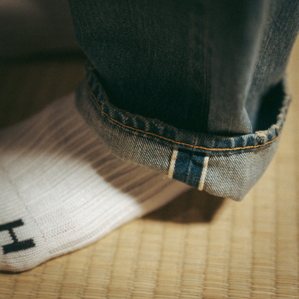 H.UNIT Selvedge denim 5P(Used wash) Indigo