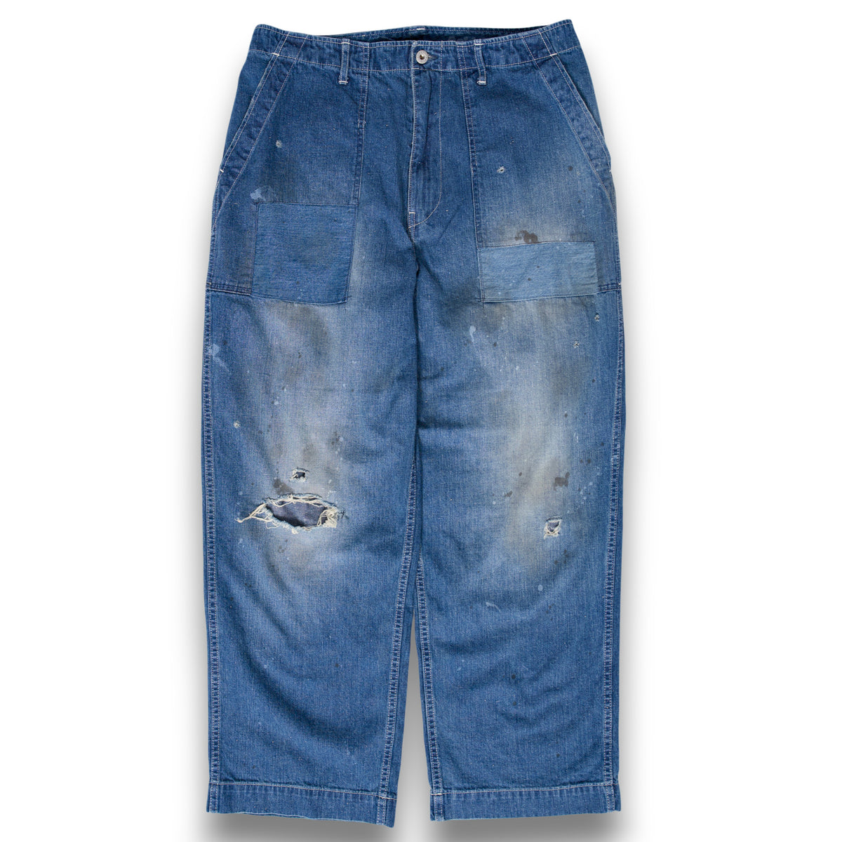 H.UNIT 【ColdBeer別注】Denim fatigue pants (Customize)